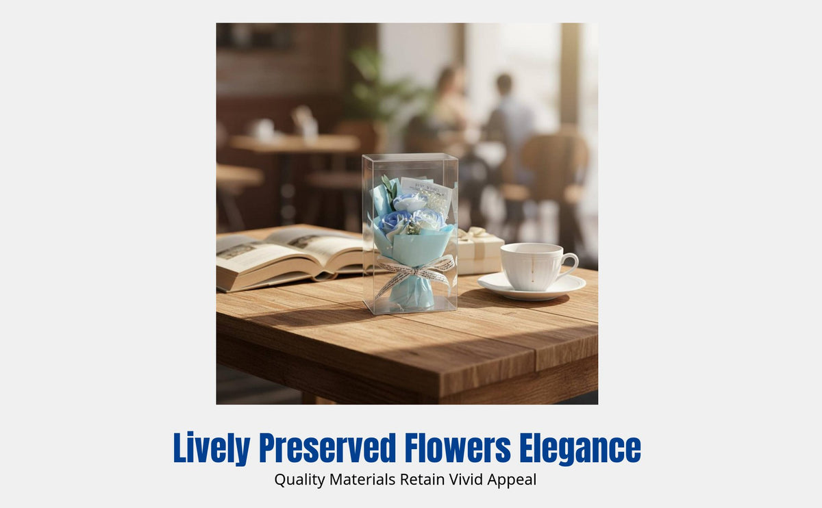 Mini Flower Arrangement, Artificial Everlasting Flowers, Finished Pocket Gift, Handheld, Creative Gift Box