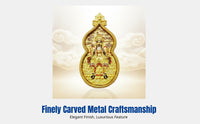 Metal Keepsake Locket, Five Fortune God Thangka, Gourd-Shaped Peace Symbol
