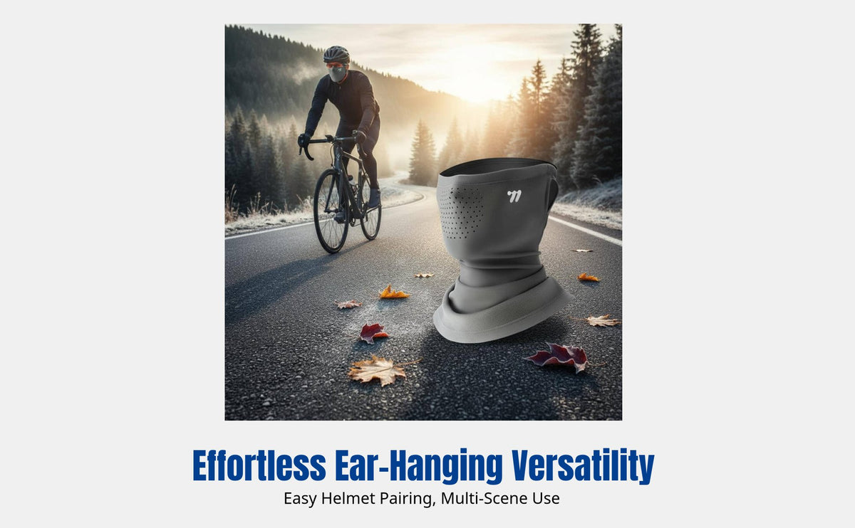 Cycling Face Cover, Fleece Neck Warmer, Windproof Thickened Ear-Hanging Balaclava, Autumn Winter for Men & Women