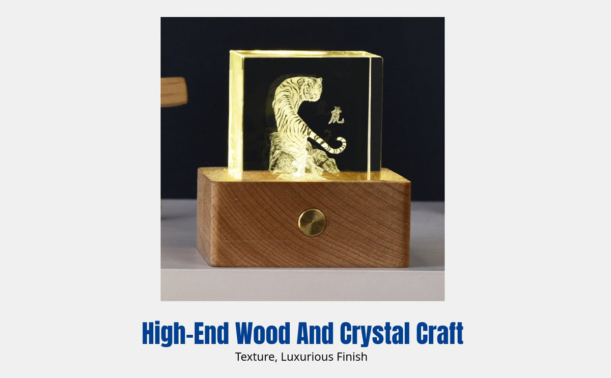 Crystal Night Light, Zodiac Animal Creative Bedside Lamp, Modern Minimalist Crystal Decor, LED Ambient Light, Plug-in, Party Gift
