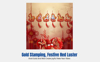 Year of the Horse 2026 Hanging Decoration, Gold Foil Card Topper, New Year Red Envelope Ornament, Festive Scene, Random Pattern