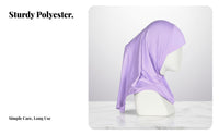 Kids Hijab Scarf, Soft Polyester Plain Head Cover, Muslim Prayer Cap, Breathable, Random Color
