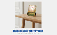Cross picture frame, modern decorative accent for entryway, living room, housewarming, birthday, desktop decor