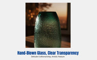 Oversized Glass Vase, Hand-Blown, Transparent, Decorative, For Bamboo, Eucalyptus, Living Room Decor