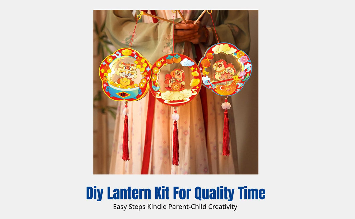 Horse Year Lantern, Glowing Handheld Lantern, DIY Craft Kit for Kids, Creature Shape, New Year