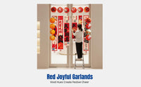 2026 Chinese New Year Red Lantern, Corrugated Paper Garland, Indoor Festive Decoration, Mall, Shop, Holiday Season