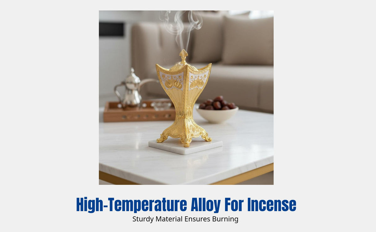 Metal Reflux Incense Burner, Heat-Resistant Alloy, Dubai Saudi Style, for Frankincense Charcoal