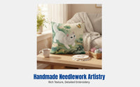 Cartoon Cat Embroidery Pillow, Cute Embroidered Cover, Three-Sided Fastener, DIY Kit