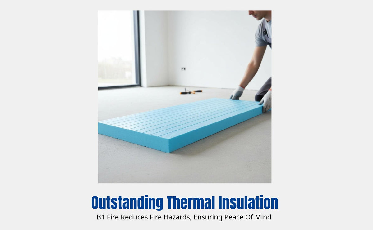 XPS Insulation Board, Dense Foam Panel, Fire Retardant, Moisture Resistant, For Underfloor Heating, Wall, Ceiling