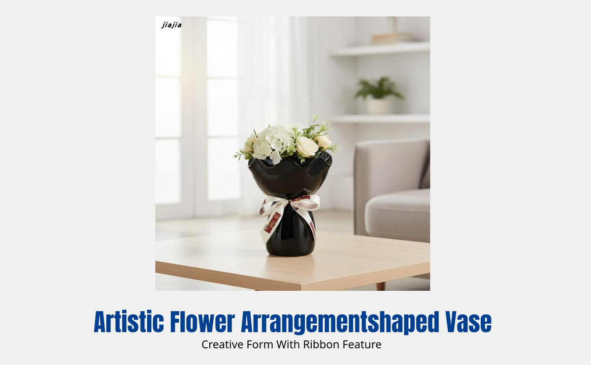 Ceramic Vase, Creative Hand-Held Flower Arrangement, Luxury Table Decor, Modern Minimalist