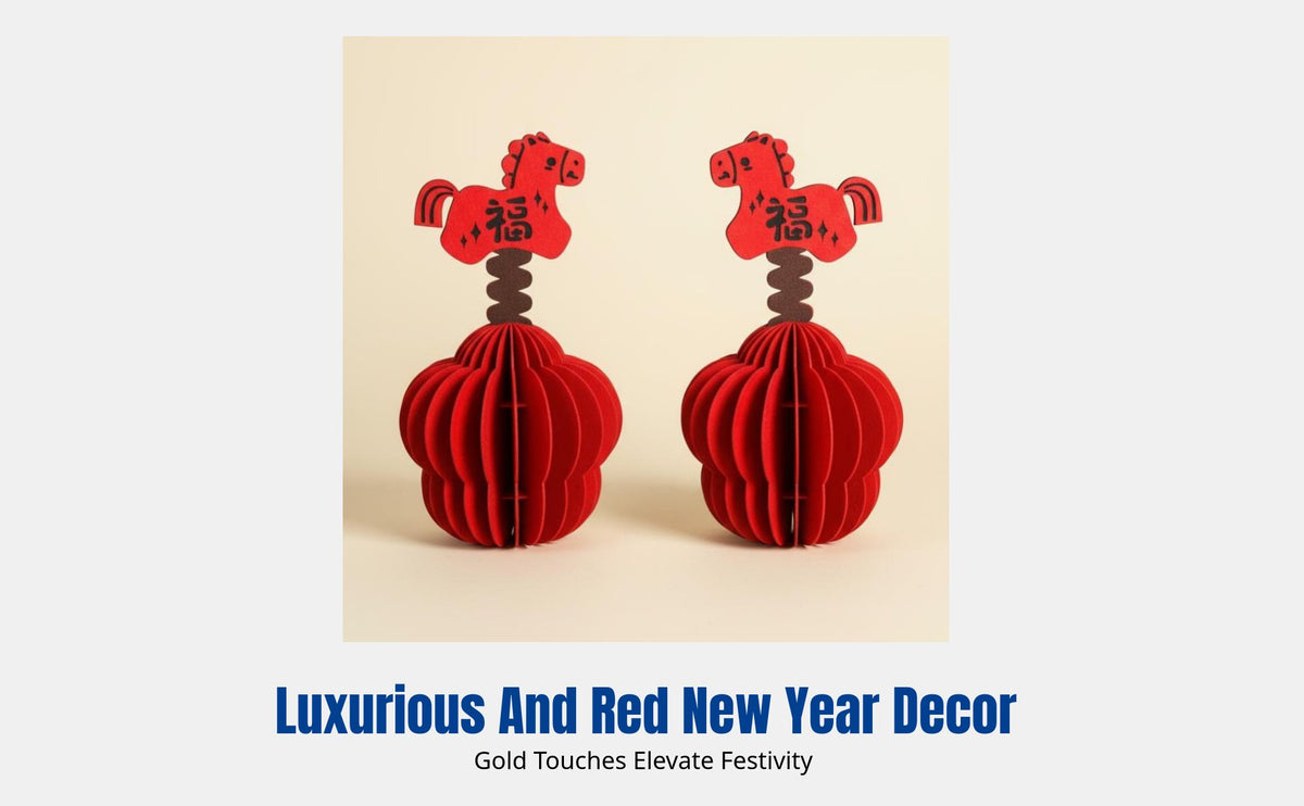 Year of the Horse Decoration, Fabric Table Decor, Dimensional New Year Display, Seasonal Holiday Ambience