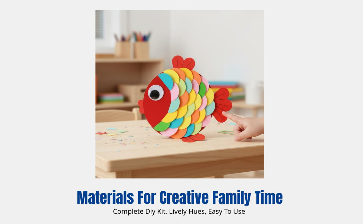 DIY Fish Lantern Kit, Handheld Paper Lantern for Kids, New Year Craft, Kindergarten Hanging Decor, LED Dancing Light