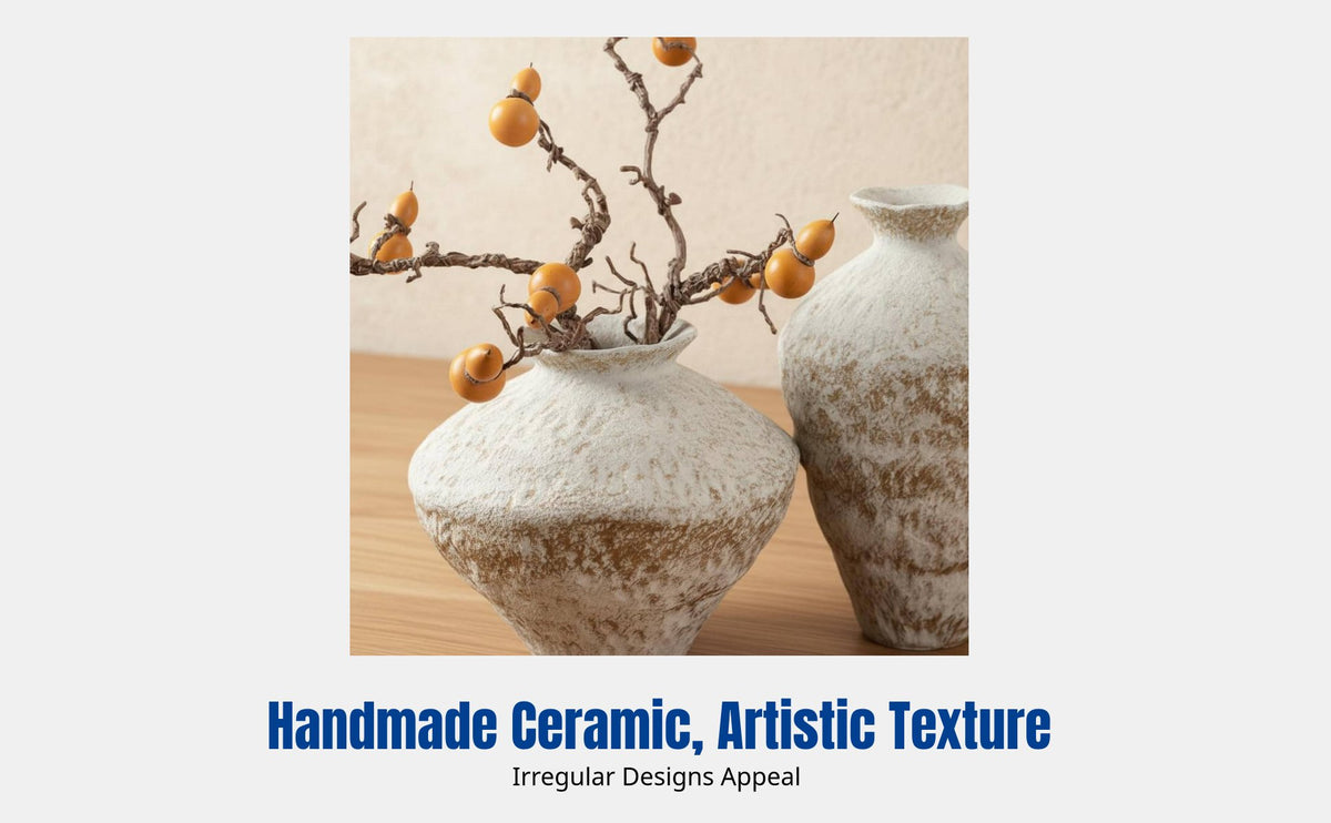 Wabi-Sabi Ceramic Vase, Vintage Desktop Flower Vase, Modern Chinese Style, Living Room, Tea Room Decor