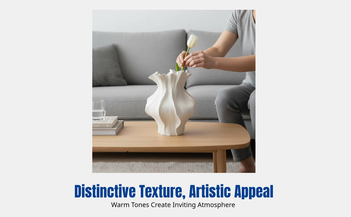 Nordic Minimalist Ceramic Vase, Faux Flower Arrangement, Home Decor, Countertop Centerpiece, Gift