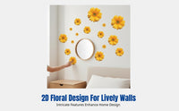 3D sunburst flower wall sticker, easy floral decal, waterproof, living room bedroom decor, covers flaws