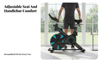 Rotating Bike, Quiet Home Fitness Bike, Indoor Exercise Cycle, Adjustable Seat, Multi-Position Support, APP Compatible