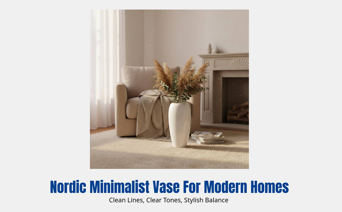 Minimalist Nordic Faux Ceramic Vase, Hydroponic Flower Container, Desktop Decor, for Dried Flowers, Artificial Flowers