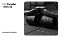 Automatic Return Ab Wheel, 4-Wheel Exercise Wheel with Elbow Support, Home Workout, Calorie & Time Counter, Core Strengthening