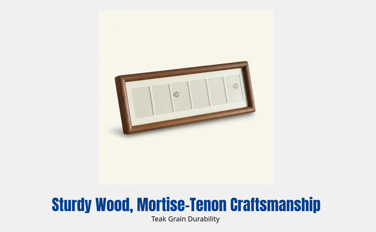 Hardwood Wood Frame, Mortise and Tenon Craft, Six-Linked Desktop Art Frame, Gift for Family and Friends