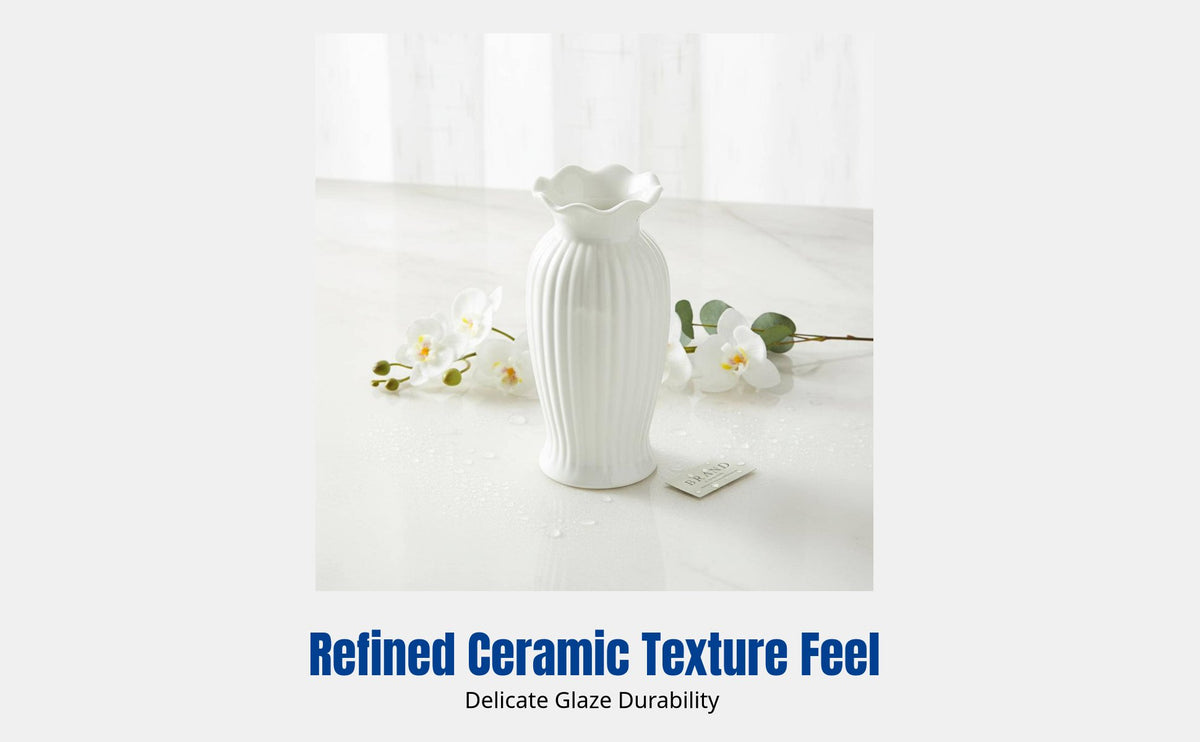 Ceramic Vase, Modern Minimalist Flower Holder, Cream Countertop Decor for Living Room, Elegant Home Accent