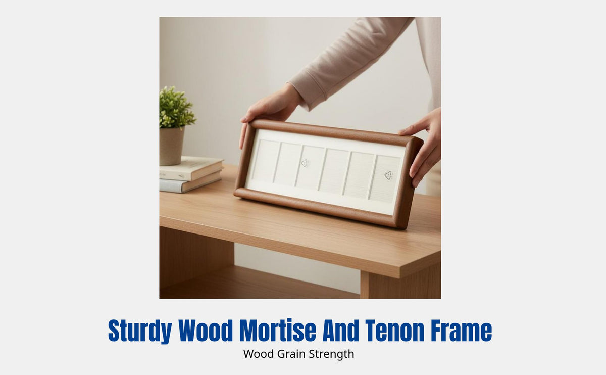 Hardwood Mortise and Tenon Picture Frame, Rectangular Multipanel Display, Landscape Painting, Six-Linked Frame, Gift for Family and Friends