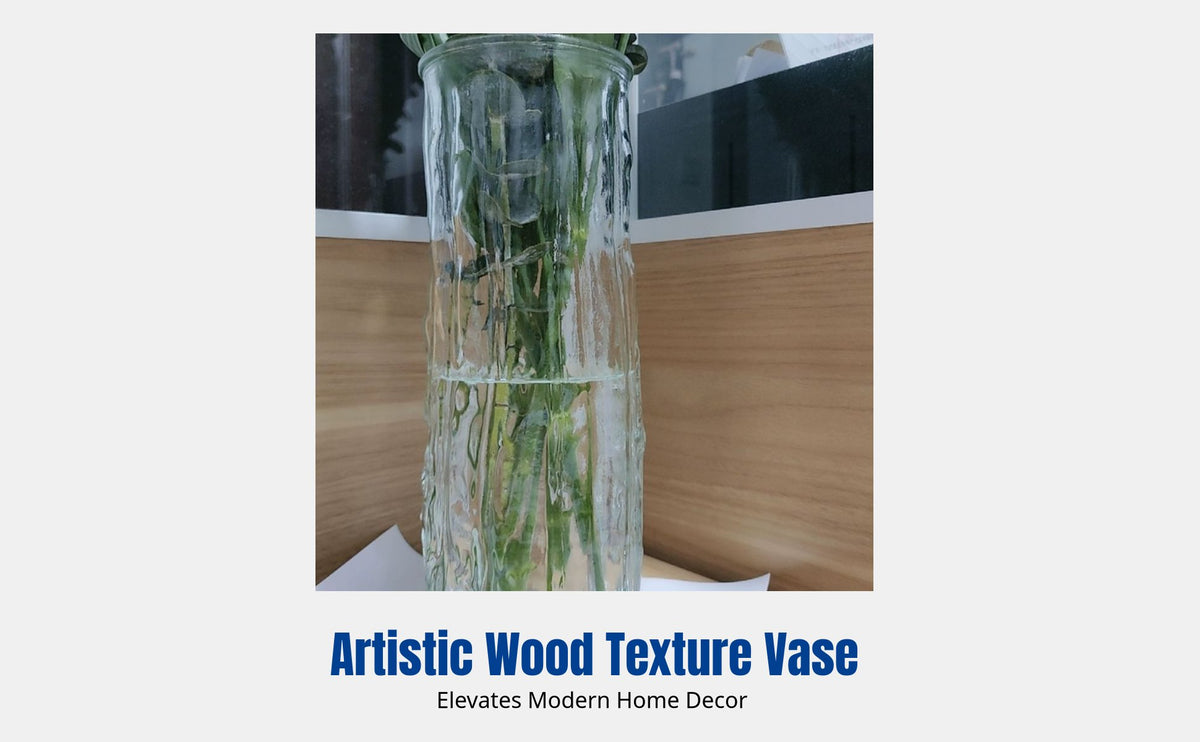 Glass Vase, Transparent, Modern Minimalist Desktop Decor for Living Room, Office, Bedroom