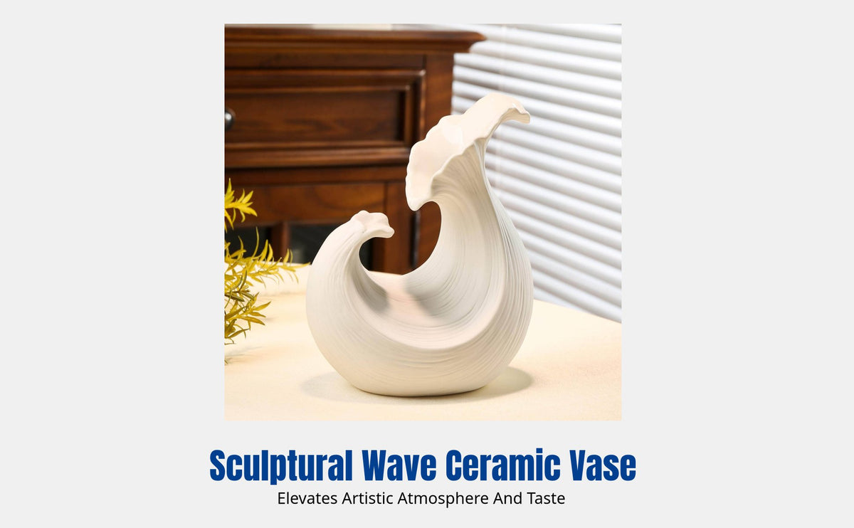 Minimalist Ceramic Vase, Pale Sculptural Flower Container, Desktop Home Decor, Water-Grown Arrangement
