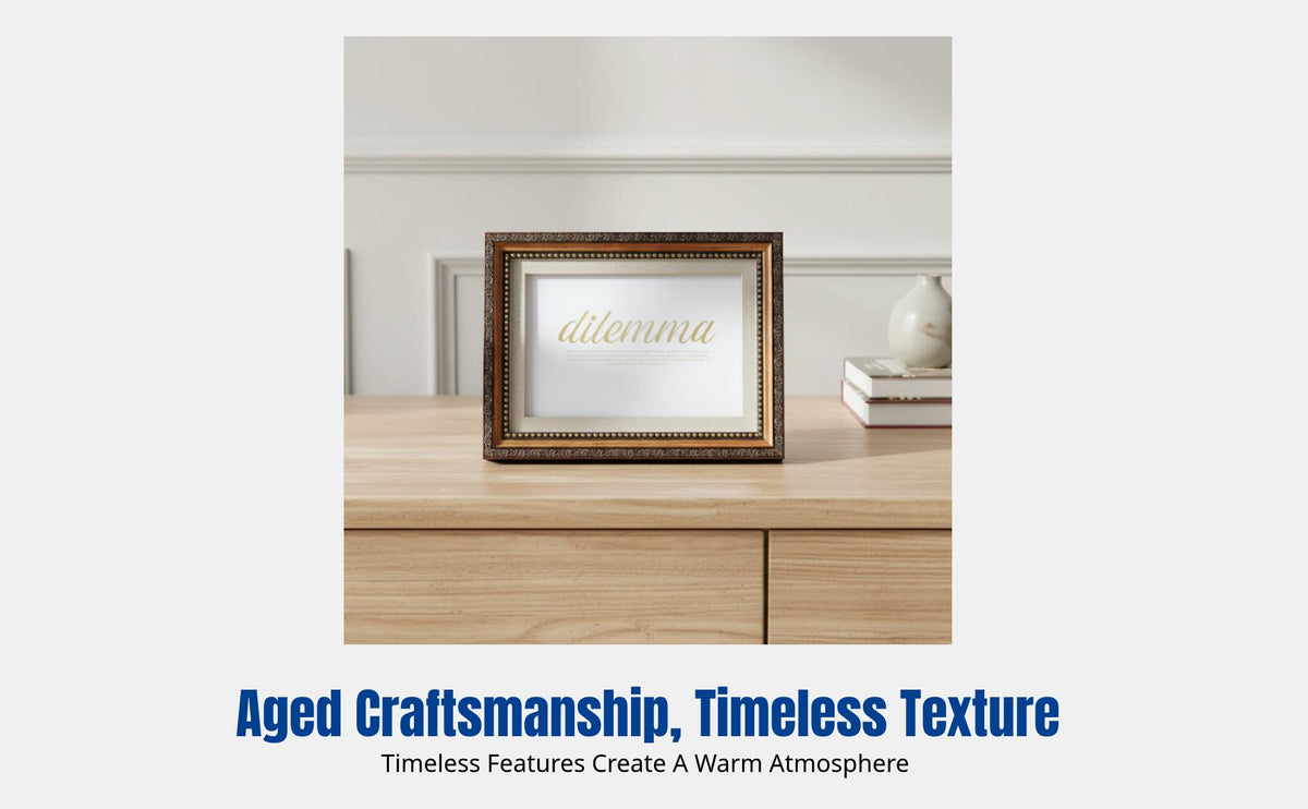 Vintage Resin Picture Frame, European Court Design, Rectangular Desktop Display, Antique Finish