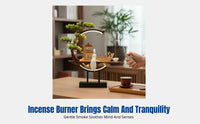 Serene Incense Burner, Modern Oriental Backflow Aromatherapy Decor, Creative Desktop Light Ring, Office, Living Room, Tea Room