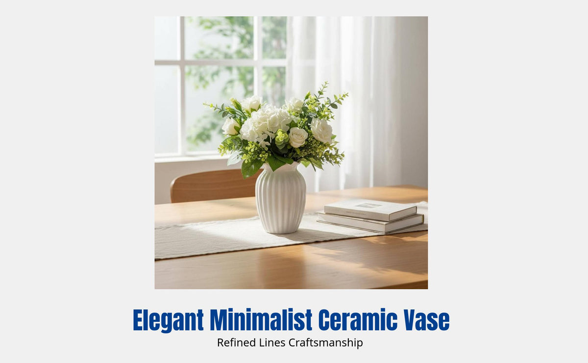 Modern Ceramic Vase, Creative European Design Flower Vase, Minimalist Desktop Flower Holder for Living Room, Dining Table