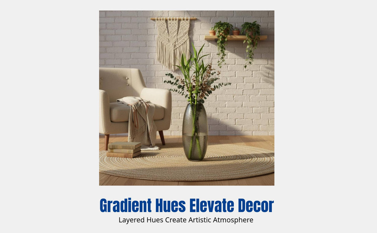 Large Gradient Glass Vase, Countertop Flower Holder, Living Room Decor, Dried Flower Arrangement