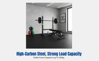 Powerlifting Rack, Four-Way Adjustable Leg Press Stand, High Carbon Steel, No-Drill, Indoor Gym Use