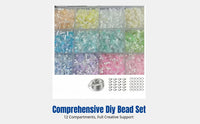 Ice Cream Color Glass Bead Set, 12-Compartment DIY Jewelry Kit, Summer Macaron Mixed Beads, Bracelet & Necklace Accessories,