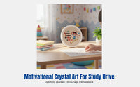 Kids' DIY Motivational Crystal Sticker Art, Cartoon Desktop Decor, Learning Theme Craft Kit