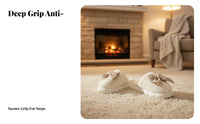 Plush Cotton house shoes, Thick Sole, Indoor Warm House Shoes for Women, Autumn Winter, Cute ribbon Design