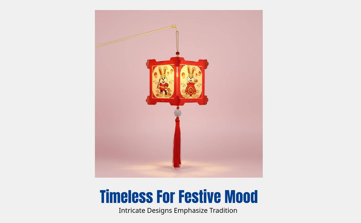 DIY Handheld Hare Lantern, Regal Event Design, Kids Craft Kit, Chinese Classical