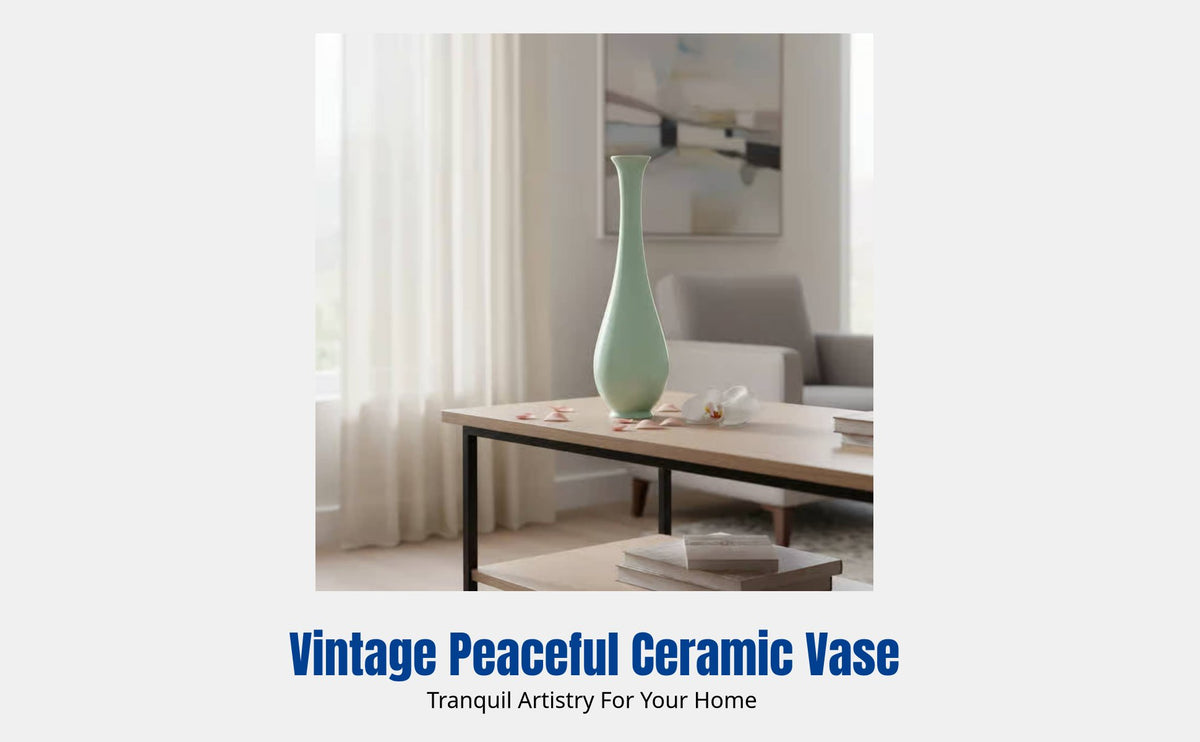Ceramic Vase, vintage slender neck, flower insert, serene desktop decor, cream porcelain bottle