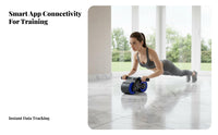 Smart Ab Wheel, Four-Wheel Automatic Return, Indoor Fitness Equipment, APP Timer, Includes Knee Pad