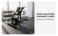 Adjustable Roman Chair, Abdominal 6-Level Commercial exercise Bench, Thick pad, Home Gym