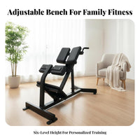 Adjustable Roman Chair, Abdominal 6-Level Commercial exercise Bench, Thick pad, Home Gym