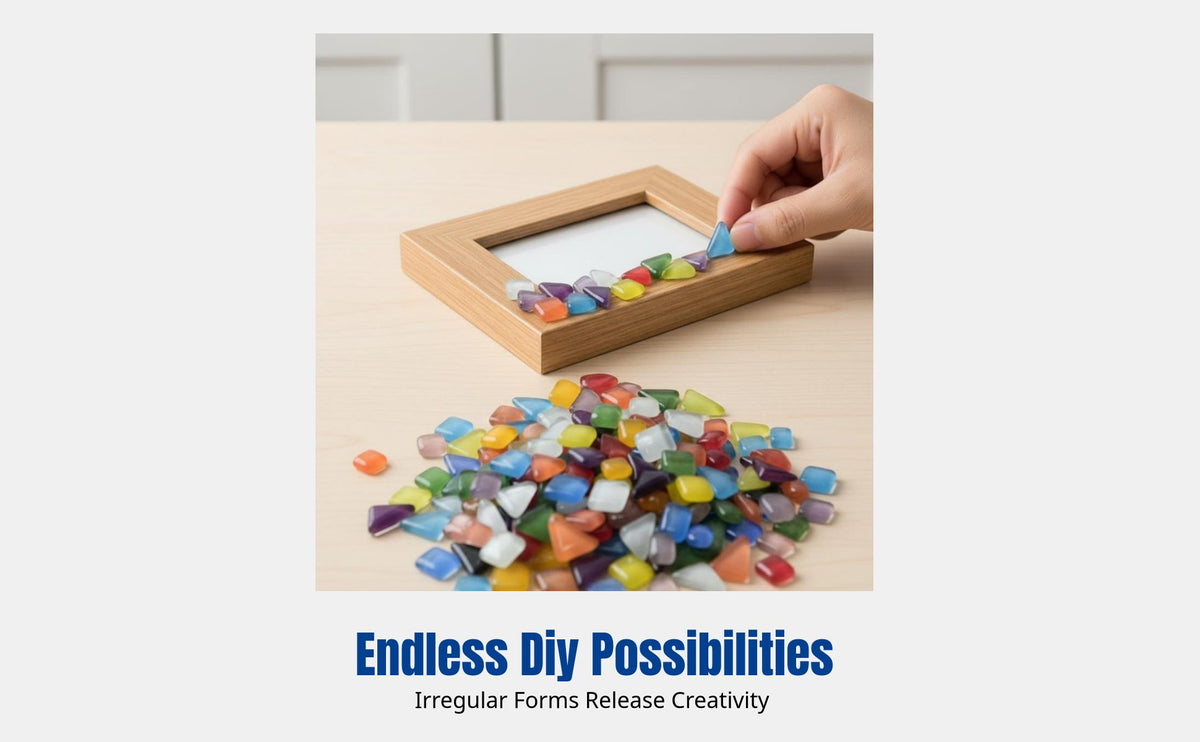 Tessellated Tile Chips for DIY Crafts, Acrylic Crystal Stone, Colorful Glass
