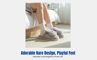 Cute Plush Cotton House Shoes, Indoor Warm Thick Sole, Cartoon Hare Design, Winter Home Shoes
