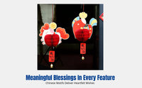 Year of the Horse New Year Hanging Ornament, Hexagonal Lantern, Creative Paper Decoration for Holiday Ambience