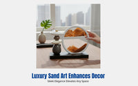 Modern Sandscape Art Decor, Rotating Sand Painting Desktop Ornament, Handmade Ceramic Blessing Sculpture for Living Room, Office