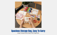 Embroidery Kit Storage Sewing Box, Complete DIY Needlework Set, Travel Organizer for Beginners and Handcraft Lovers