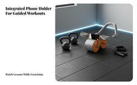 Ab Roller, 4-Wheel, Elbow Support, Automatic Rebound, Home Gym, Sturdy, Easy to Use