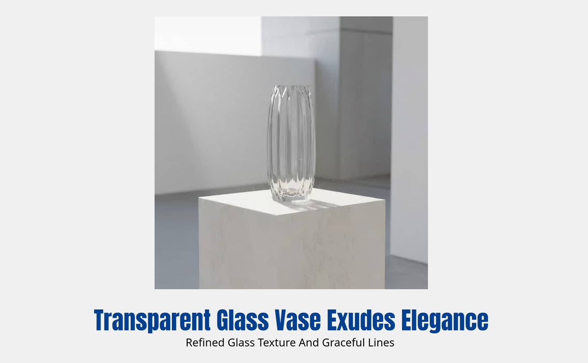 Nordic Glass Vase, Transparent Luxury Flower Vase, Elegant Desktop Decor for Living Room, Bedroom, Office, Dining Table