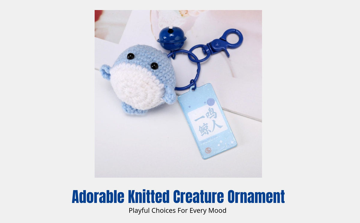 Handmade Knitted Animal Bag Charm, Yarn Keychain, Cute Cartoon Decor, Finished Accessory, Random Design