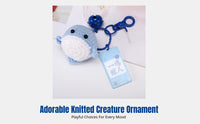 Handmade Knitted Animal Bag Charm, Yarn Keychain, Cute Cartoon Decor, Finished Accessory, Random Design