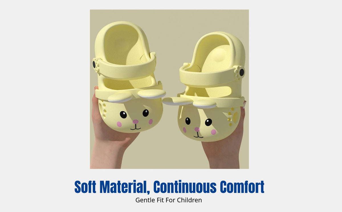 Cartoon Bunny Clogs, Cute Kids Slip-On Sandals, Breathable Anti-Slip Summer Shoes for Girls